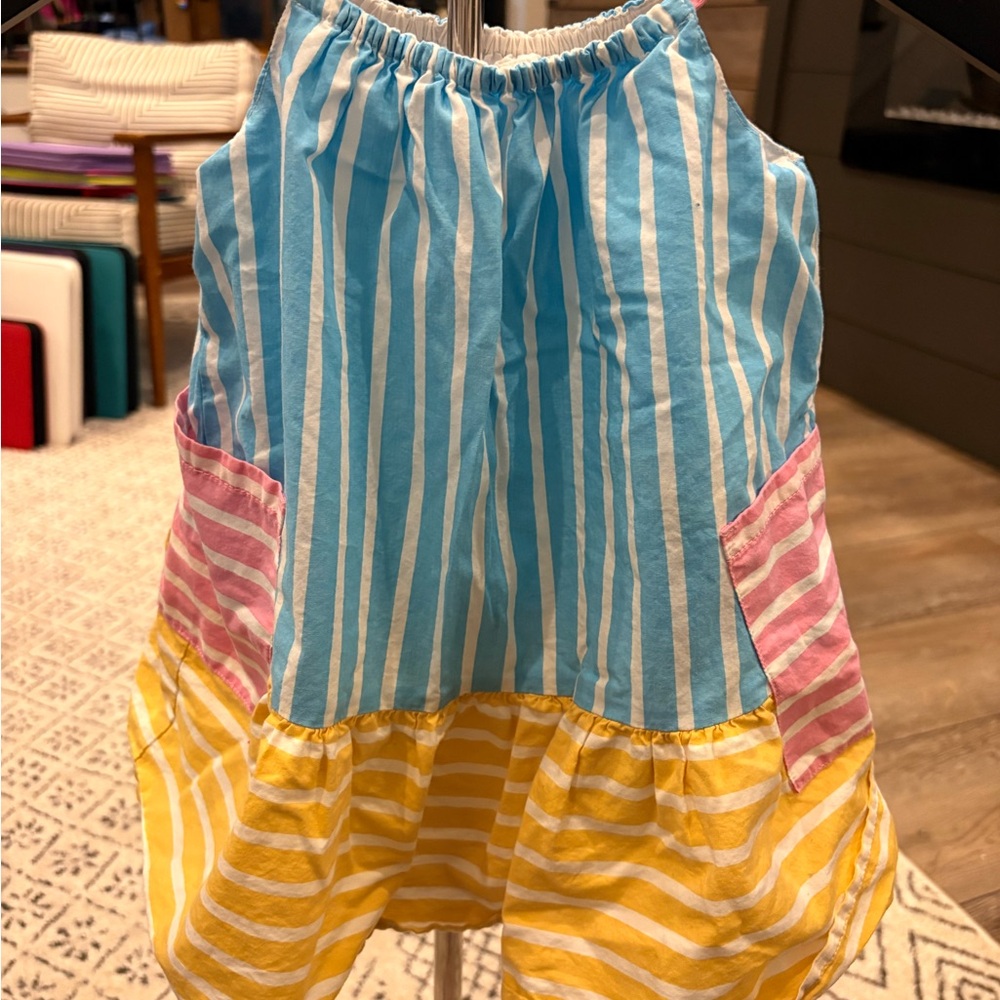GAP Kids Striped Blue, Pink, and Yellow Romper